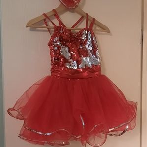 Girls dance recital 5t red